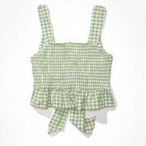 AE Tie-Back Smocked Cropped Cami